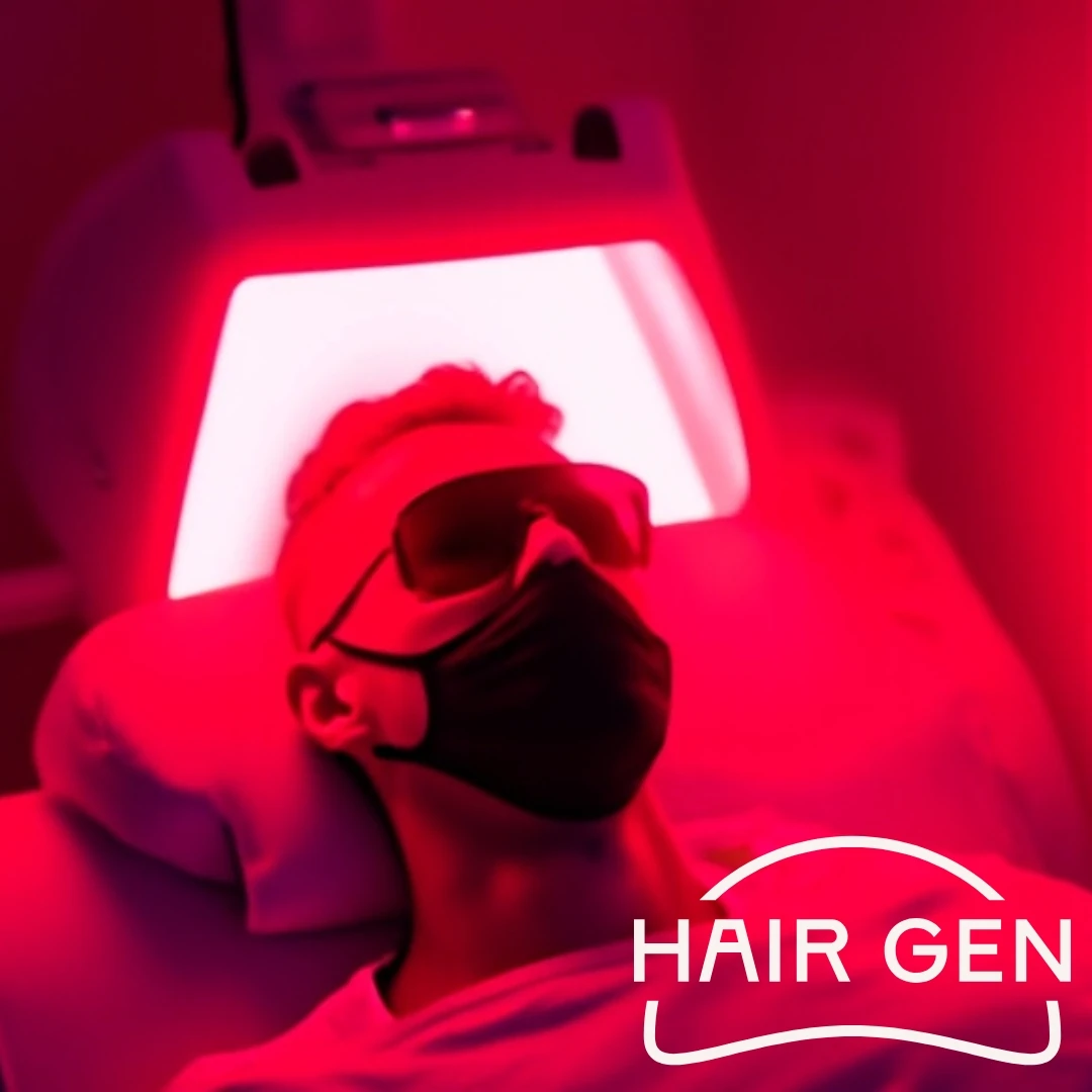 Séance de laser pour stimuler la circulation du cuir chevelu et renforcer les cheveux.