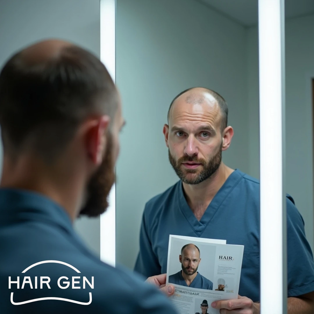 Photographie d'un homme prêt à agir pour ne plus avoir d'alopécie.