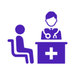 Illustration d'une personne qui consulte un spécialiste avant la greffe de cheveux.